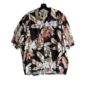 Kahala Vintage 90s Hawaiian Men’s Brown Tropical Floral Summer Shirt Size XXL